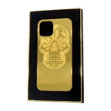 24K Gold iPhone 15 Skull Case