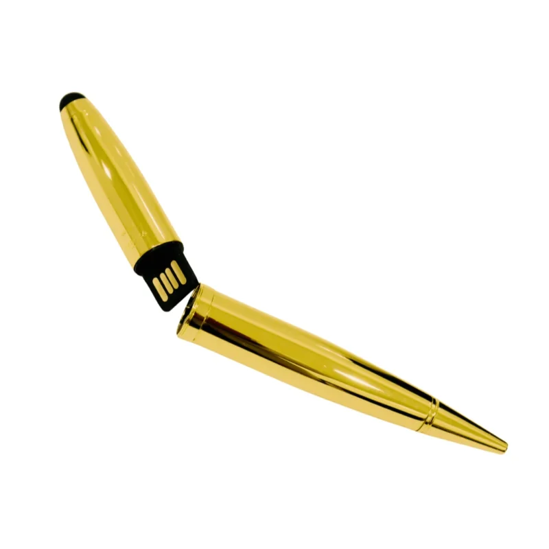 24K Gold Executive Pen USB detail — Vertex edition showing the concealed storage component
