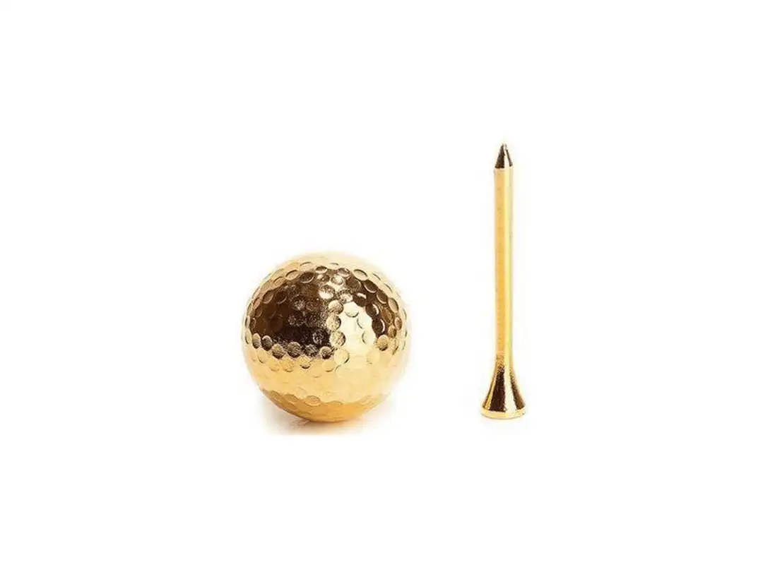 New Luxury 24K Gold Golf Ball and Tee | Goldprivé .com 24K Gold Golf Ball and Tee