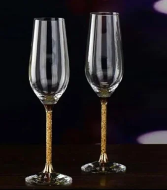 24K Crystal Champagne Flutes