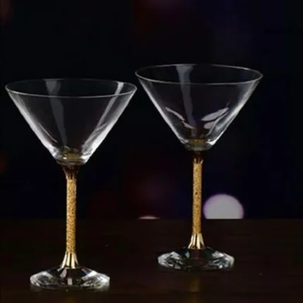24K Crystal Martini Glass