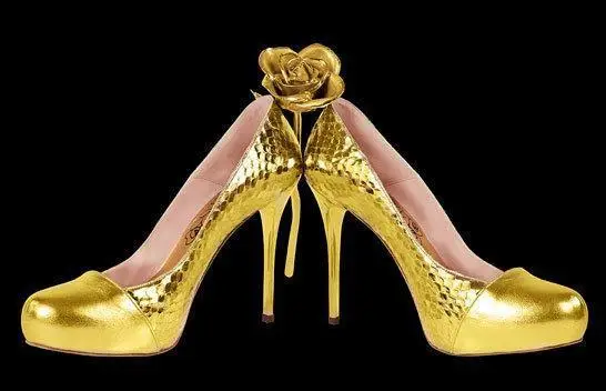 Gold Shoes by GoldPrivé — 24K Gold Stiletto Shoes Élégance edition finished by hand in Dubai