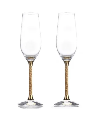 Luxury 24K gold crystal champagne flutes – Célébration