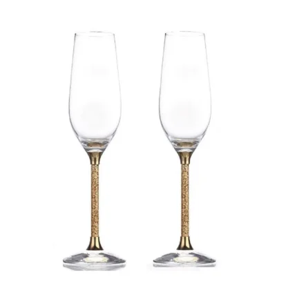 24K Crystal Champagne Flutes