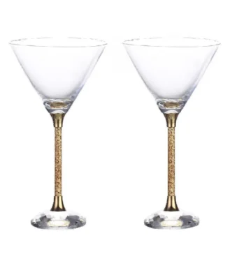 Luxury 24K gold crystal martini glasses – Noir