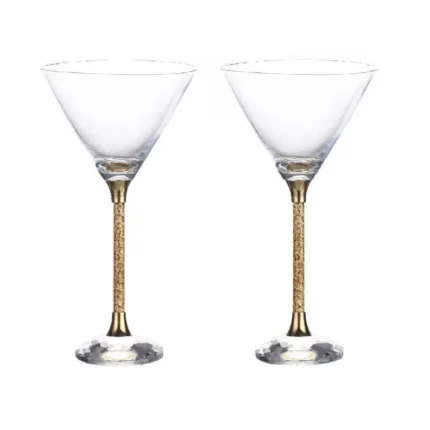 24K Crystal Martini Glass