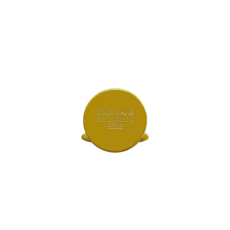 24K Gold Round Cufflinks presented as a luxury gift for weddings, anniversaries and corporate recognition