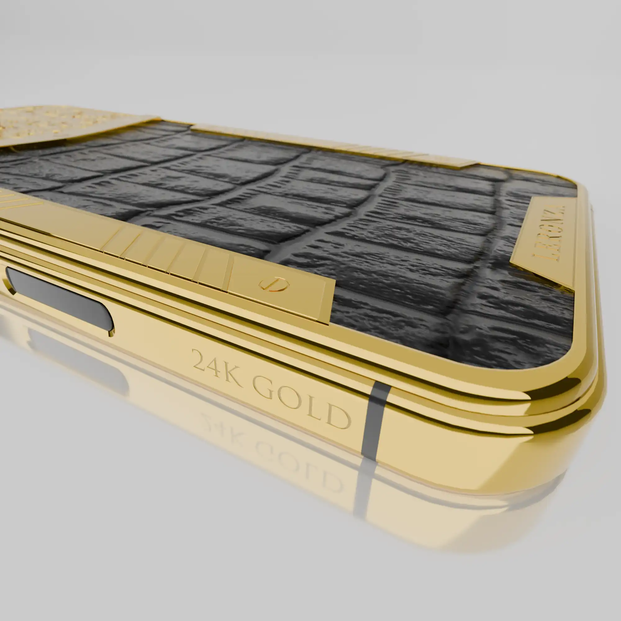 24K Gold iPhone 16 Plus Leather