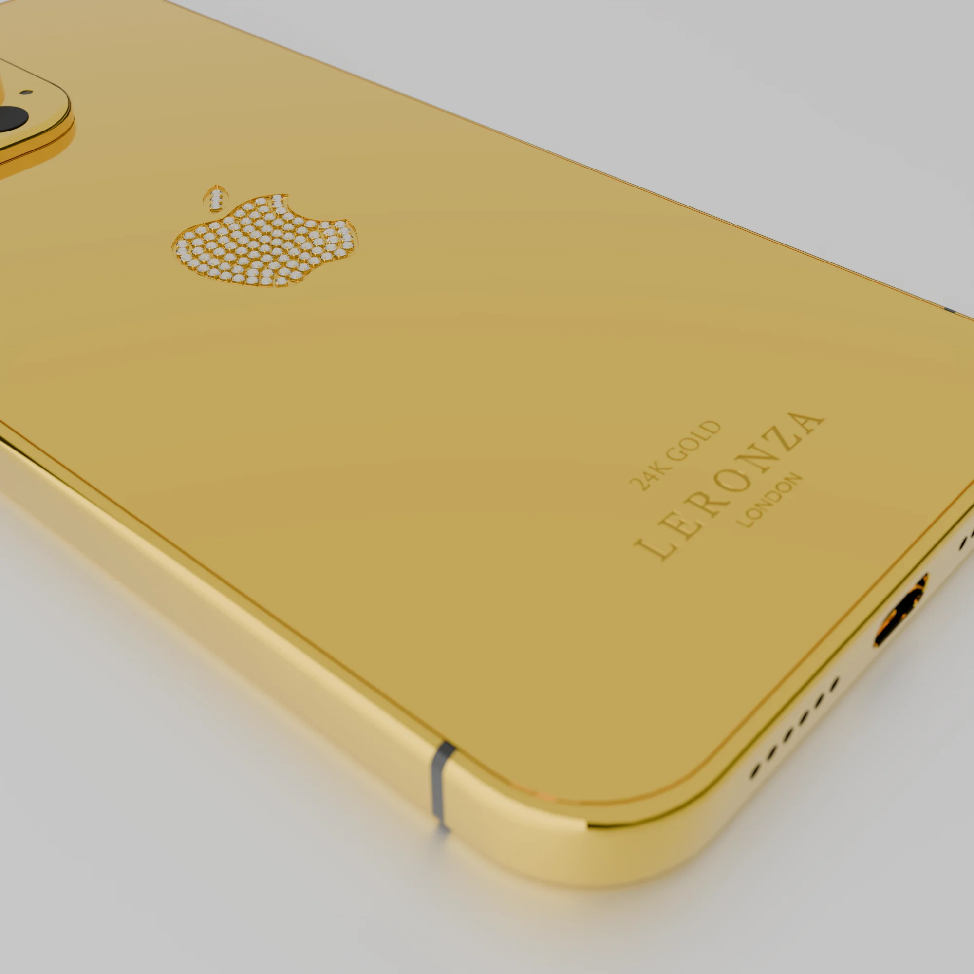 24k Gold iPhone 16 Plus Diamond logo