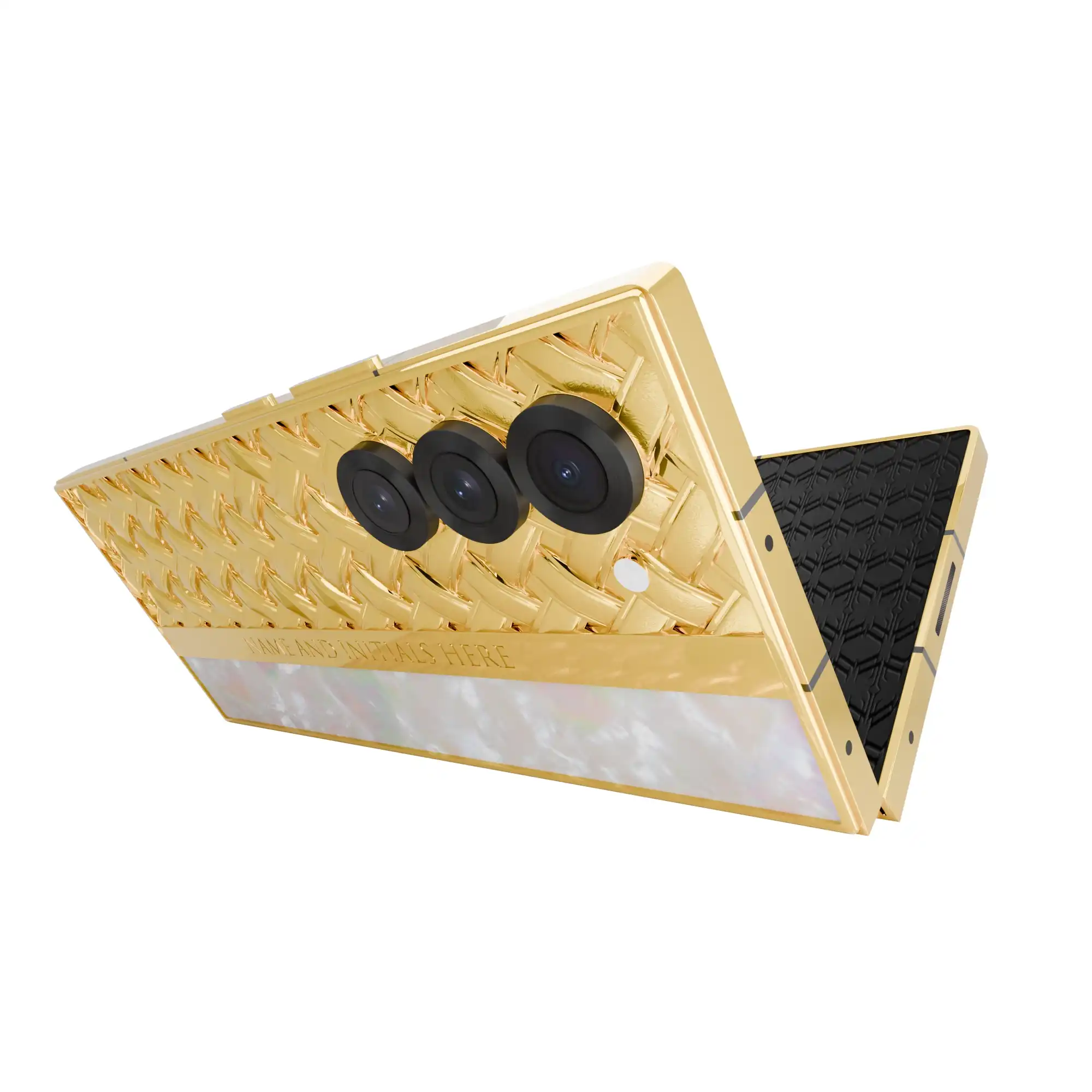 24K Gold Samsung Galaxy Fold6 Pearl design