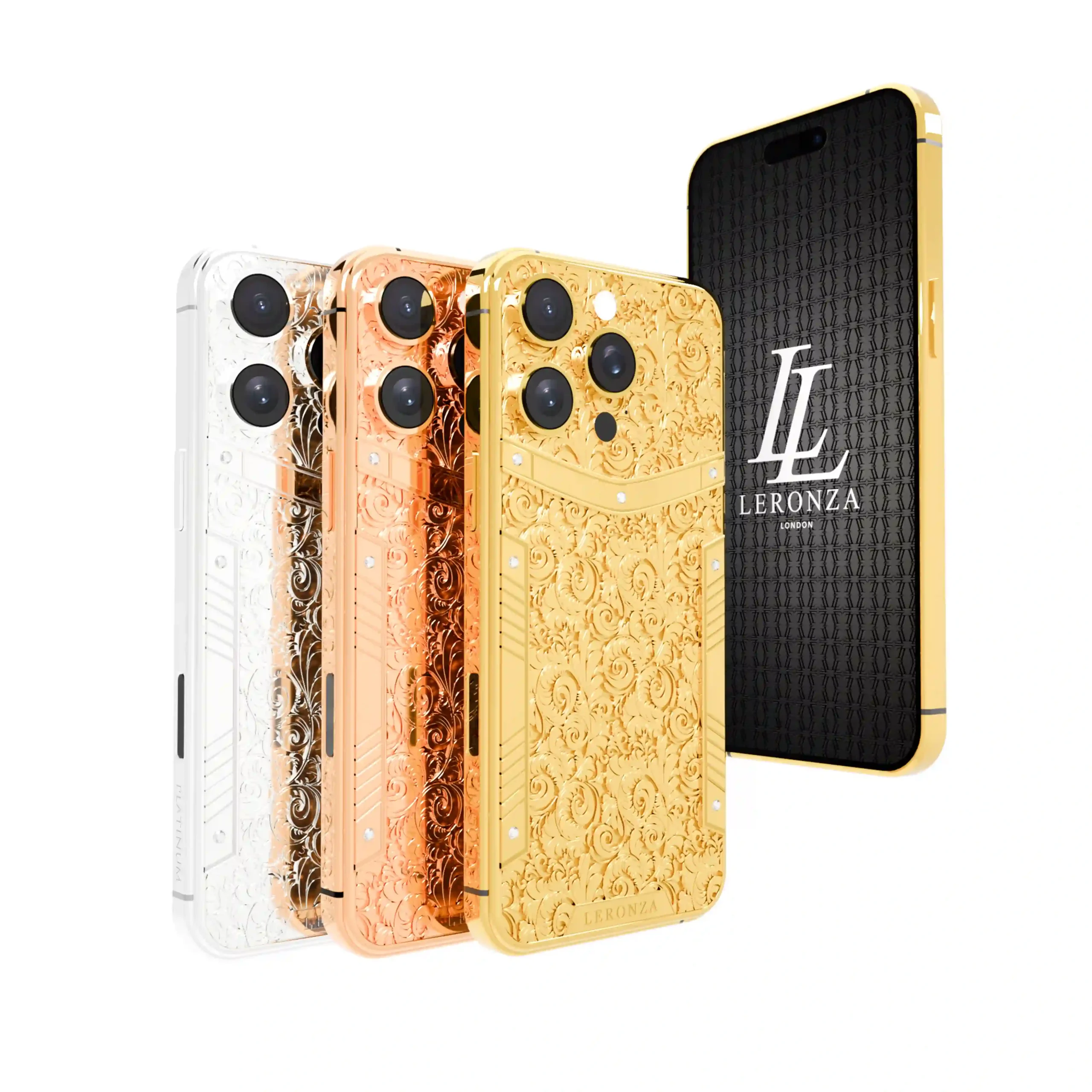 Goldprivé Luxury 24K Gold iPhone 16 Pro Max Flora Luxury Gold iPhone 16 pro