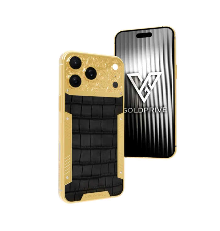 Exotic Royale iPhone 17 Pro and Pro Max customized in 24K gold with premium luxury texture 24K Gold 18 Pro Max Skin Design