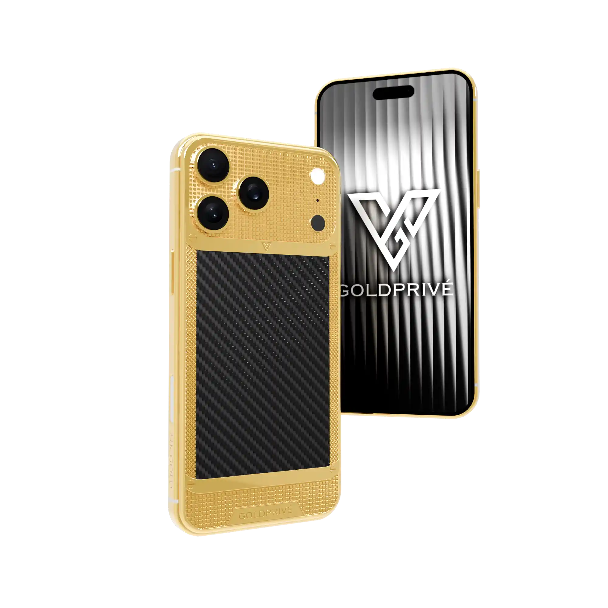 24K Goldprive iPhone 17 Pro Max Carbonfiber black Edition CarbonFiber Victory iPhone 17 Pro and Max in 24K Gold, Rose Gold & Platinum - Image 1