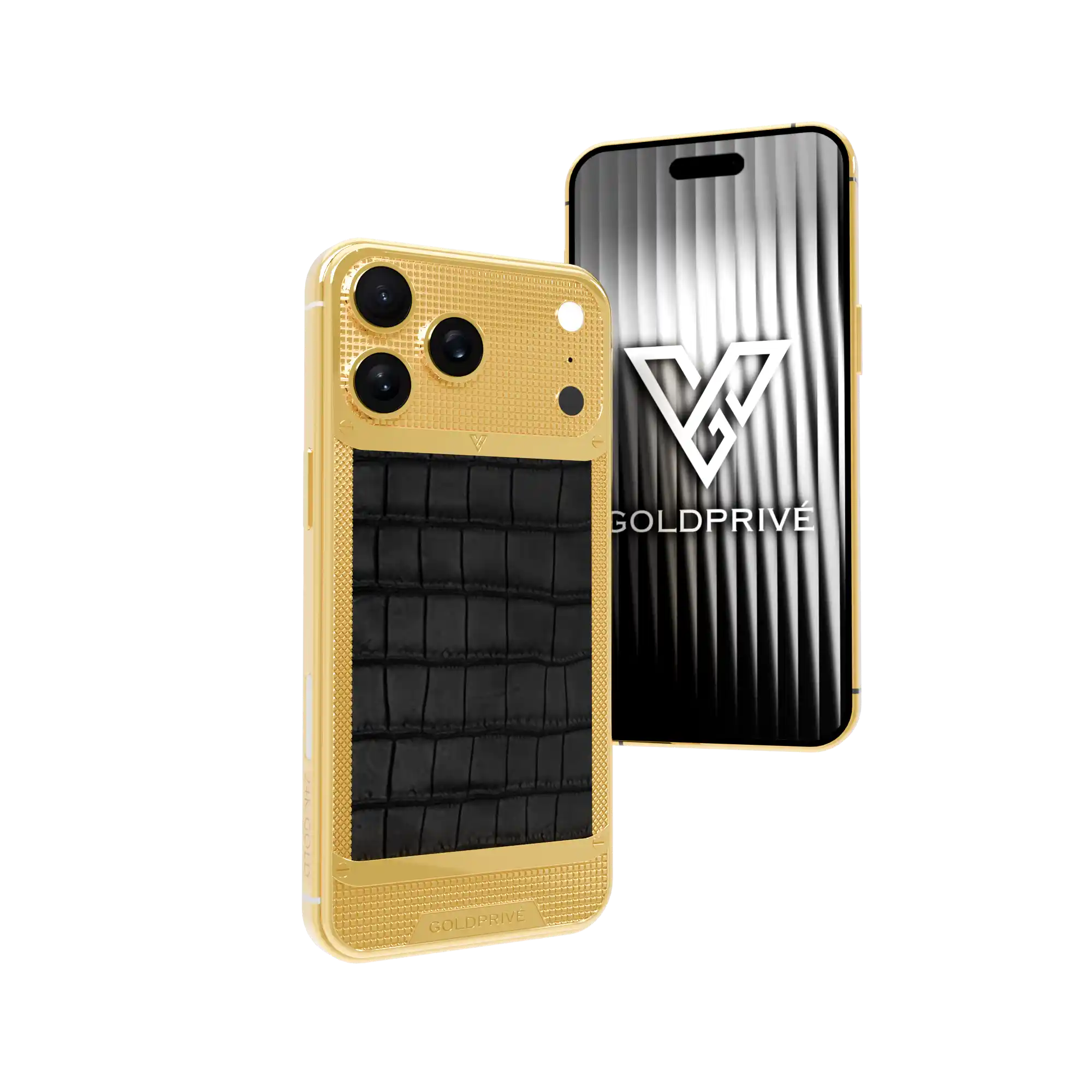 24K Goldprive iPhone 17 Pro Max Full Exotic Leather Edition WildGrace Victory iPhone 17 Pro and Max in 24K Gold, Rose Gold & Platinum - Image 1