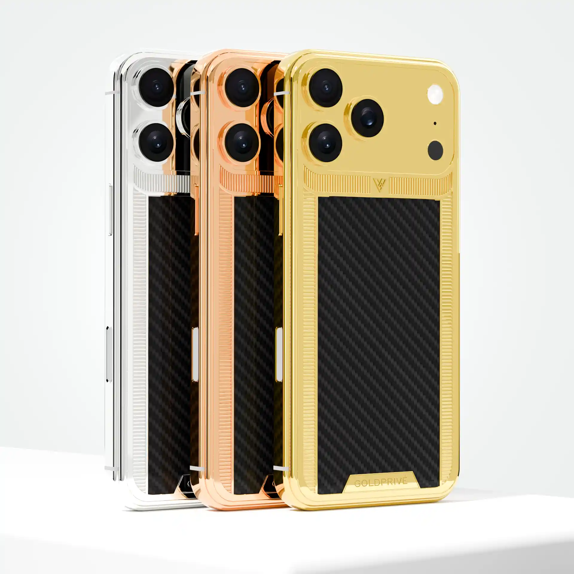 CarbonFiber Noble iPhone 17 Pro and Pro Max customized in 24K gold with premium carbon fiber design