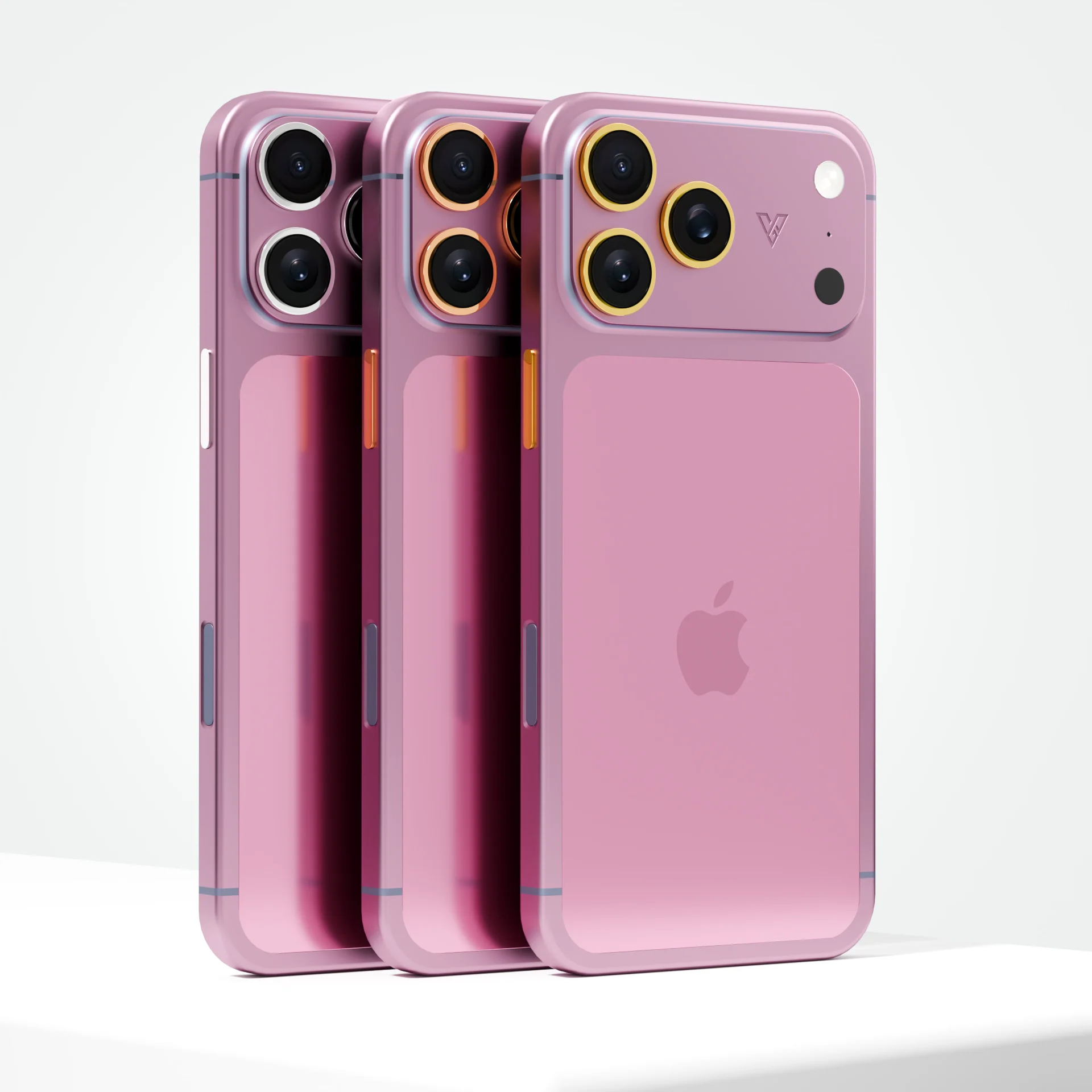 Pink Rhodium iPhone 17 Pro and Pro Max customized with luxury rhodium finish and premium color styling