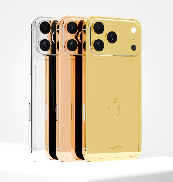 Elite iPhone 17 Pro and Pro Max customized in 24K gold with minimalist luxury finish and premium design