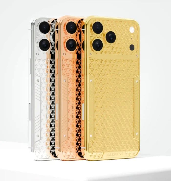 Artisan iPhone 17 Pro and Pro Max customized in 24K gold, rose gold and platinum with handcrafted luxury finish