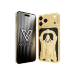 Tirupati Balaji Lord Venkateswara iPhone 17 Pro and Pro Max customized in 24K gold with spiritual luxury design