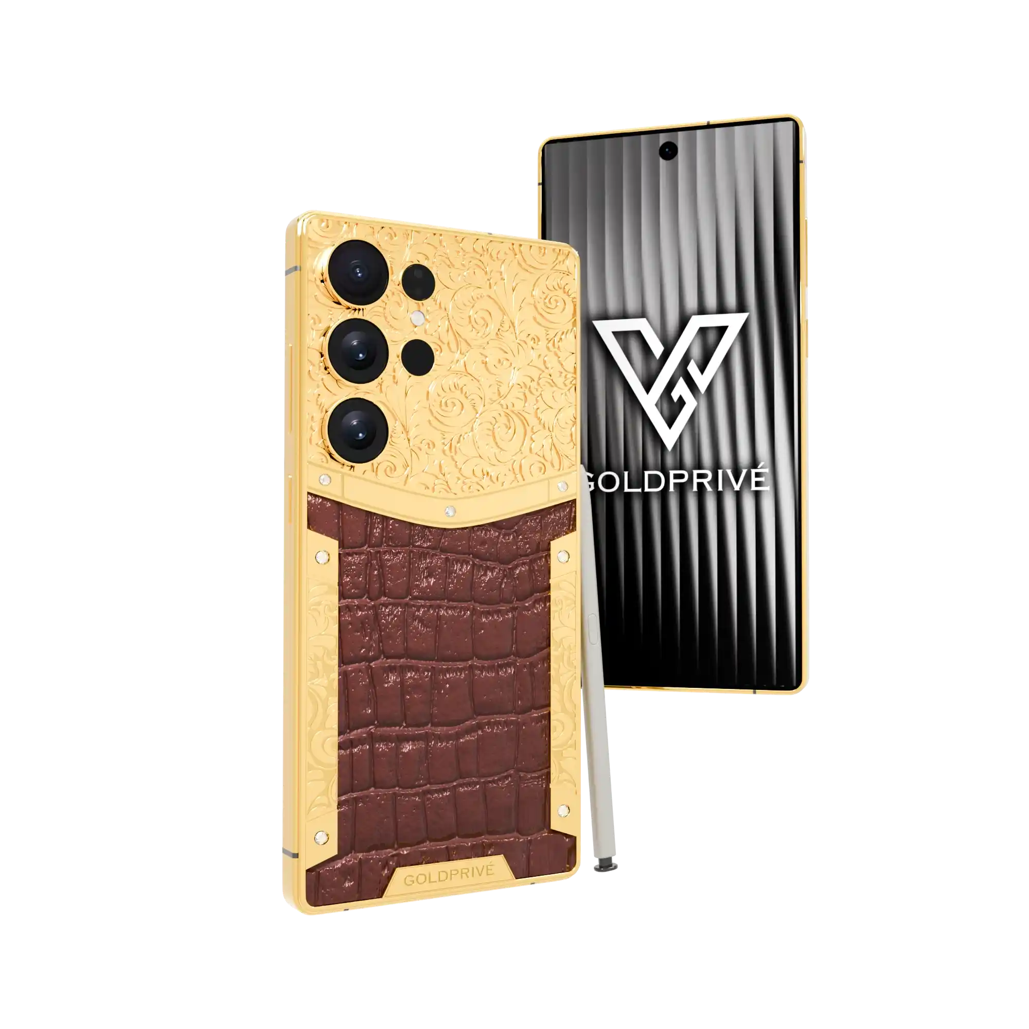 Exotic Royale 24K Gold Samsung Galaxy S26 Ultra | Goldprive Samsung Galaxy S26 Ultra customized in 24K gold with Exotic Royale luxury pattern