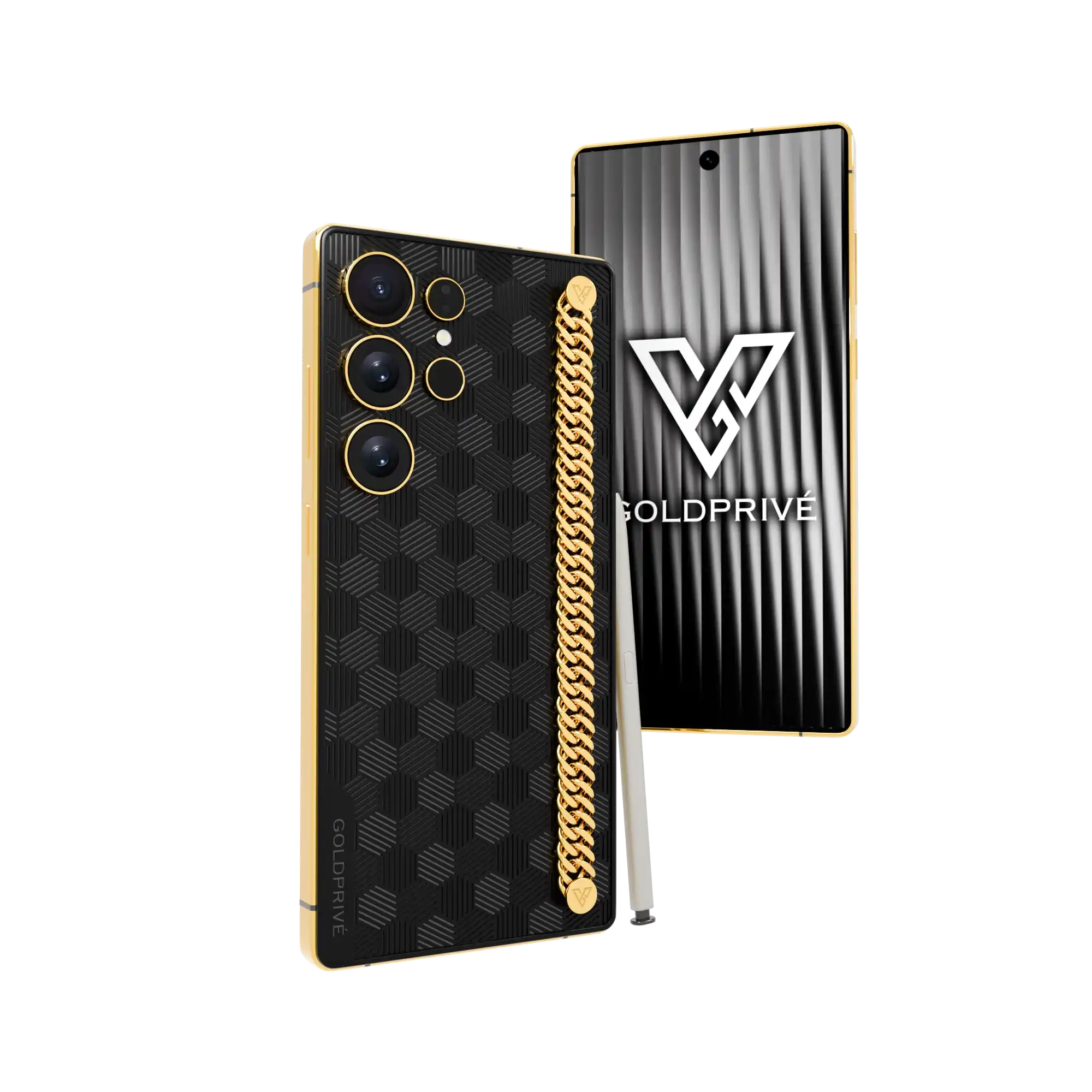 Nexus Link 24K Gold Samsung Galaxy S26 Ultra | Goldprive Nexus Link Samsung Galaxy S26 Ultra customized in 24K gold with geometric luxury design