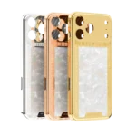 Regal Victory Gold iPhone 18 Pro and Pro Max case with real Mother of Pearl in a 3D composition
