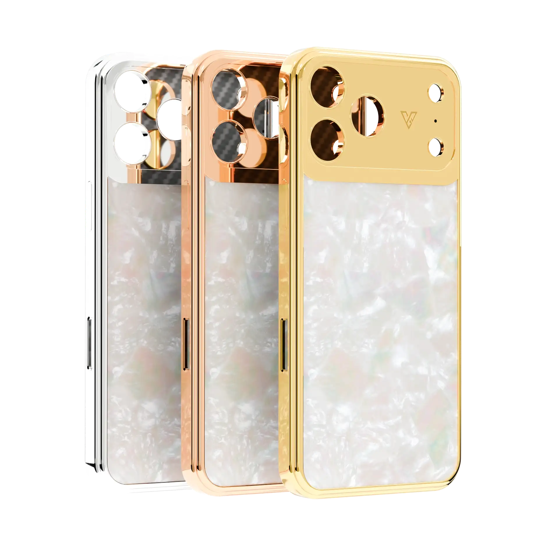3n1 (53) 24K Gold iPhone 17 Pro & Pro Max Majesty Full Pearl Case - Image 1