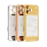 Knots and Pearl Gold iPhone 18 Pro and Pro Max case with symbolic knot motifs and Mother of Pearl detailing