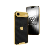 Carbon iPhone Air 2 customized in 24K gold with carbon fiber luxury finish and premium design