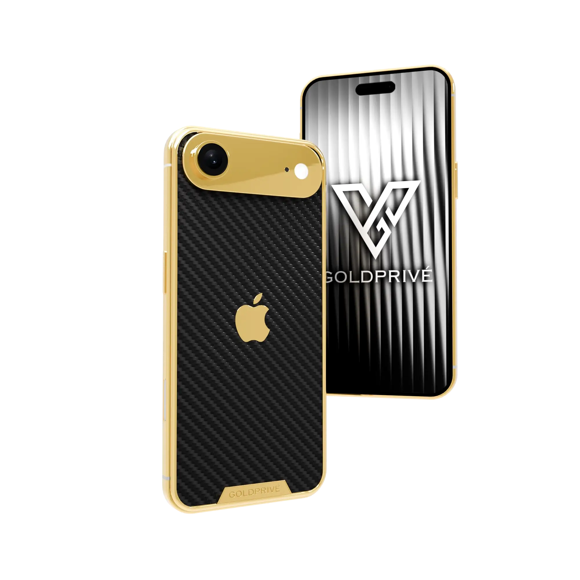 Carbon iPhone Air 2 in 24K gold with genuine carbon fiber inlays