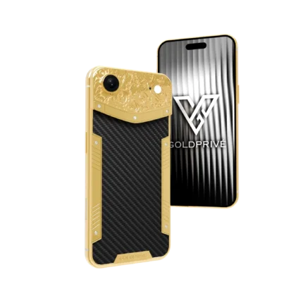 Carbon Royal iPhone Air 2 customized in 24K gold with premium carbon fiber luxury detailing