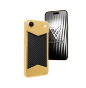Carbon Victory iPhone Air 2 customized in 24K gold with bold carbon fiber luxury finish