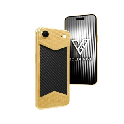Carbon Victory iPhone Air 2 customized in 24K gold with bold carbon fiber luxury finish