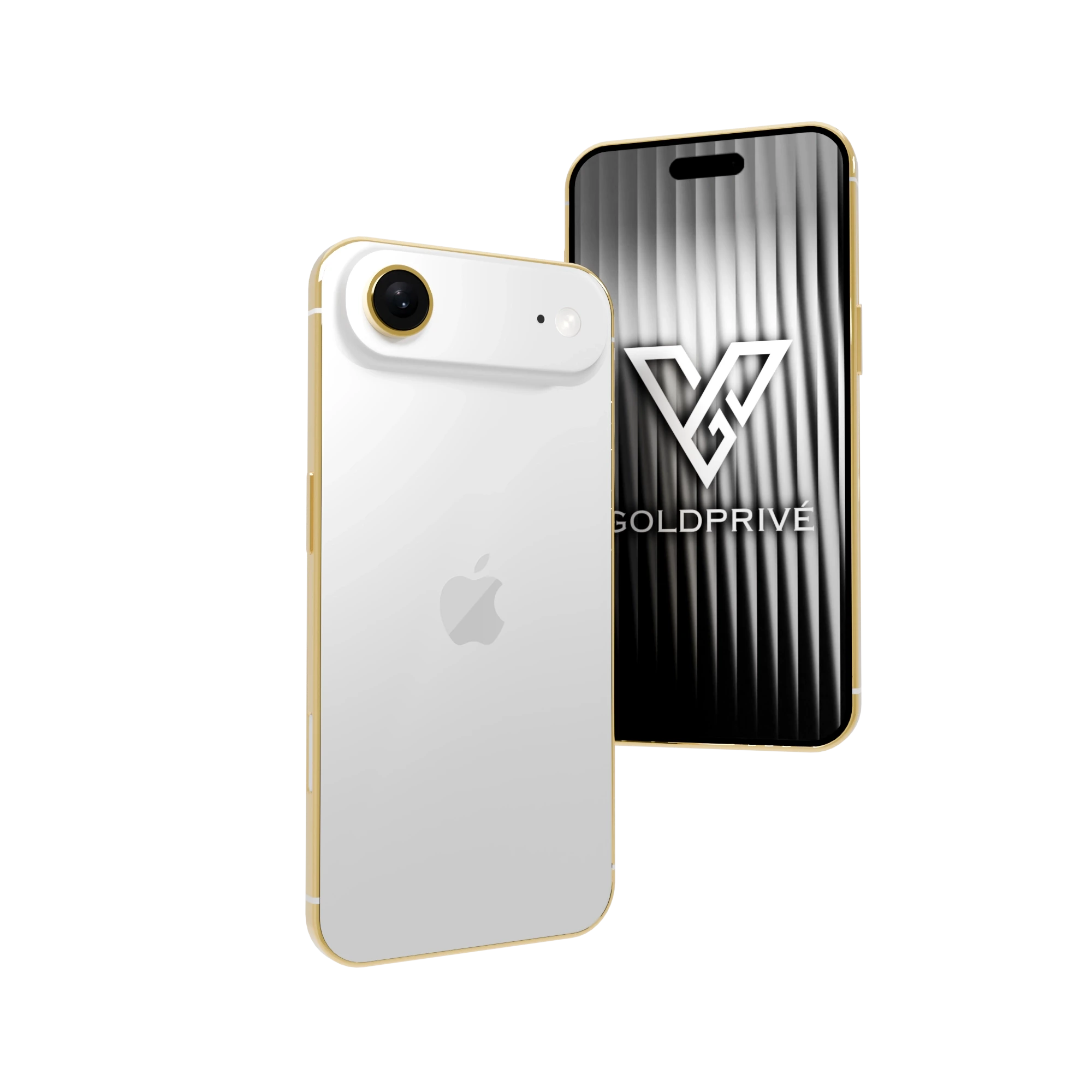 White Cloud Classic 24K Gold iPhone Air | Goldprive Cloud White iPhone Air 2 in 24K Gold by GoldPrivé — Classic Edition