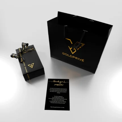 GoldPrivé signature black leather presentation box for the 18K solid gold iPhone 18 Pro Max collection