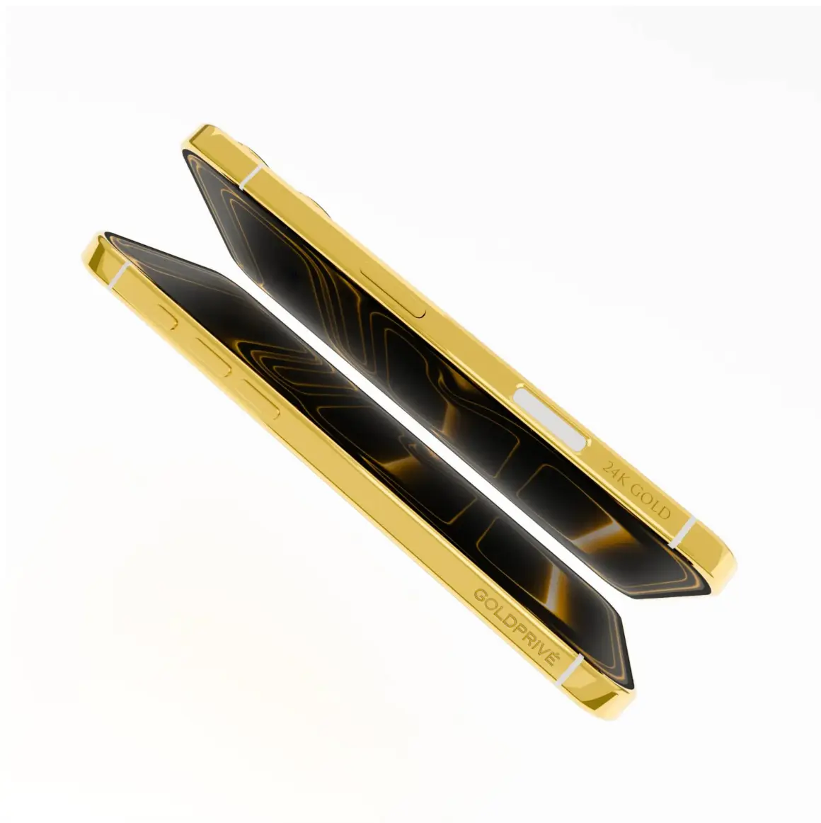 GoldPrivé solid gold and leather inlay craftsmanship detail, close-up