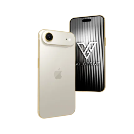 Light Gold Classic iPhone Air 2 customized in 24K gold with clean minimalist luxury finish