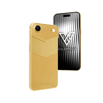 Pyramid iPhone Air 2 customized in 24K gold with geometric luxury pattern and premium finish