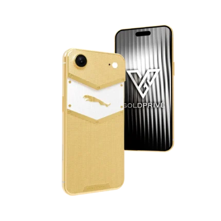 Sovereign iPhone Air 2 customized in 24K gold with bold luxury emblem design