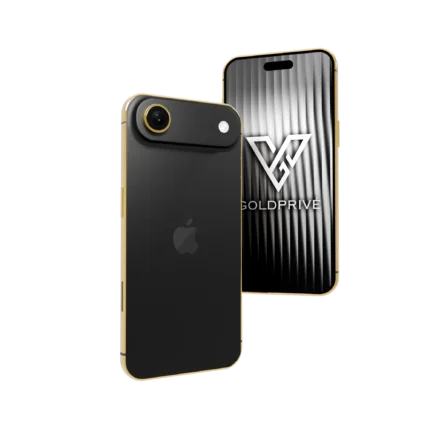 Space Black Classic iPhone Air 2 customized in 24K gold with deep black luxury finish