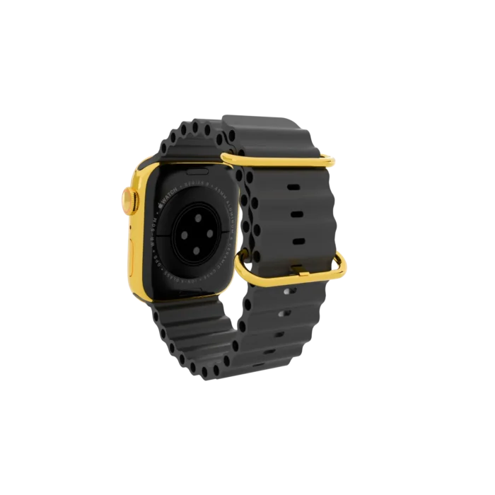Apple Watch gold edition with black strap and premium finish