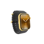 Gold Apple Watch front view with luxury dial and modern strap