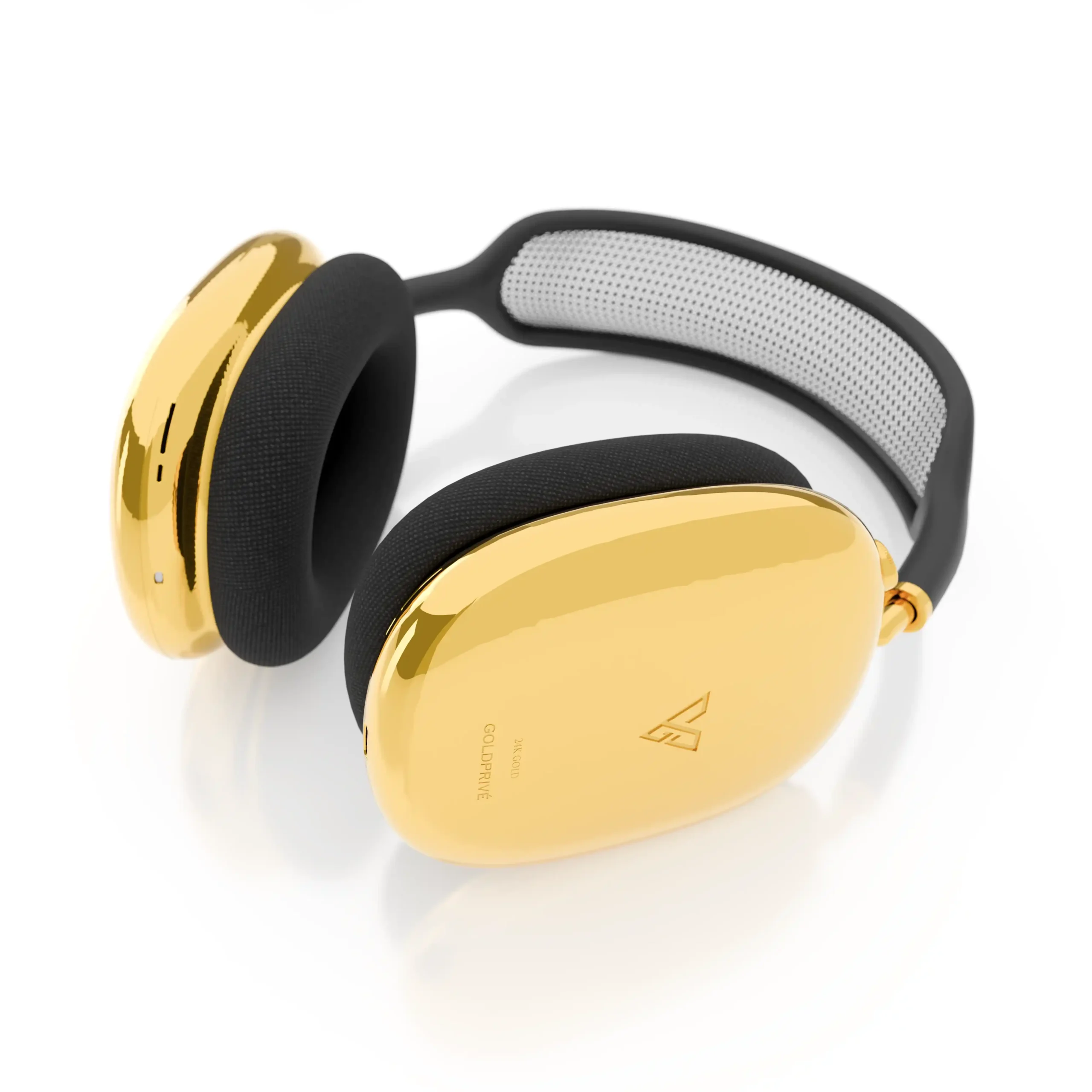 Black and gold AirPods Max headphones customized for a premium dual-tone luxury finish