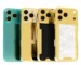 Luxury customized iPhones in gold with mixed premium materials and designer back finishes