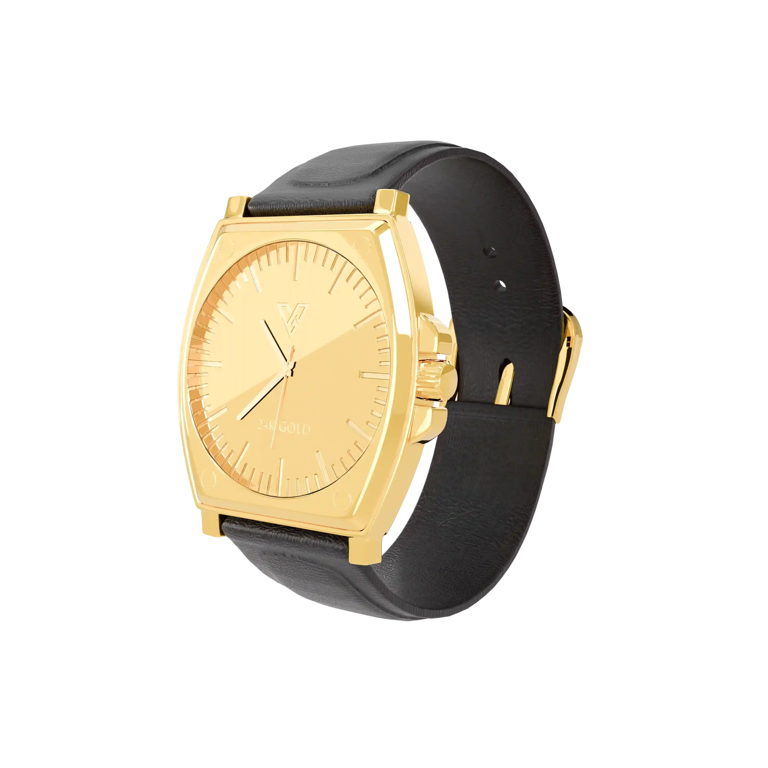 Gold Watch Black Strap Edition | Goldprive Gold watch with black strap and premium polished dial design