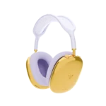 AirPods Max customized with gold ear cups and purple headband for a premium look