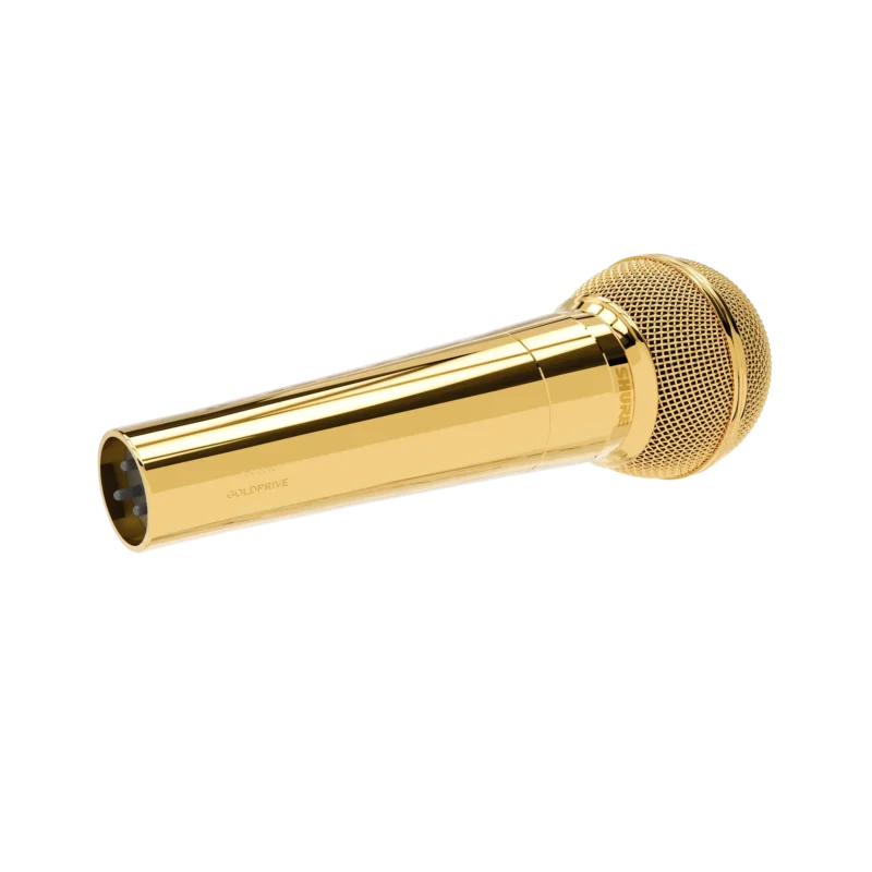 24K Gold Microphone by GoldPrivé — Shure SM58 dynamic microphone hand-plated in 24K gold