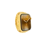 Apple Watch with gold case and luxury bracelet strap customization