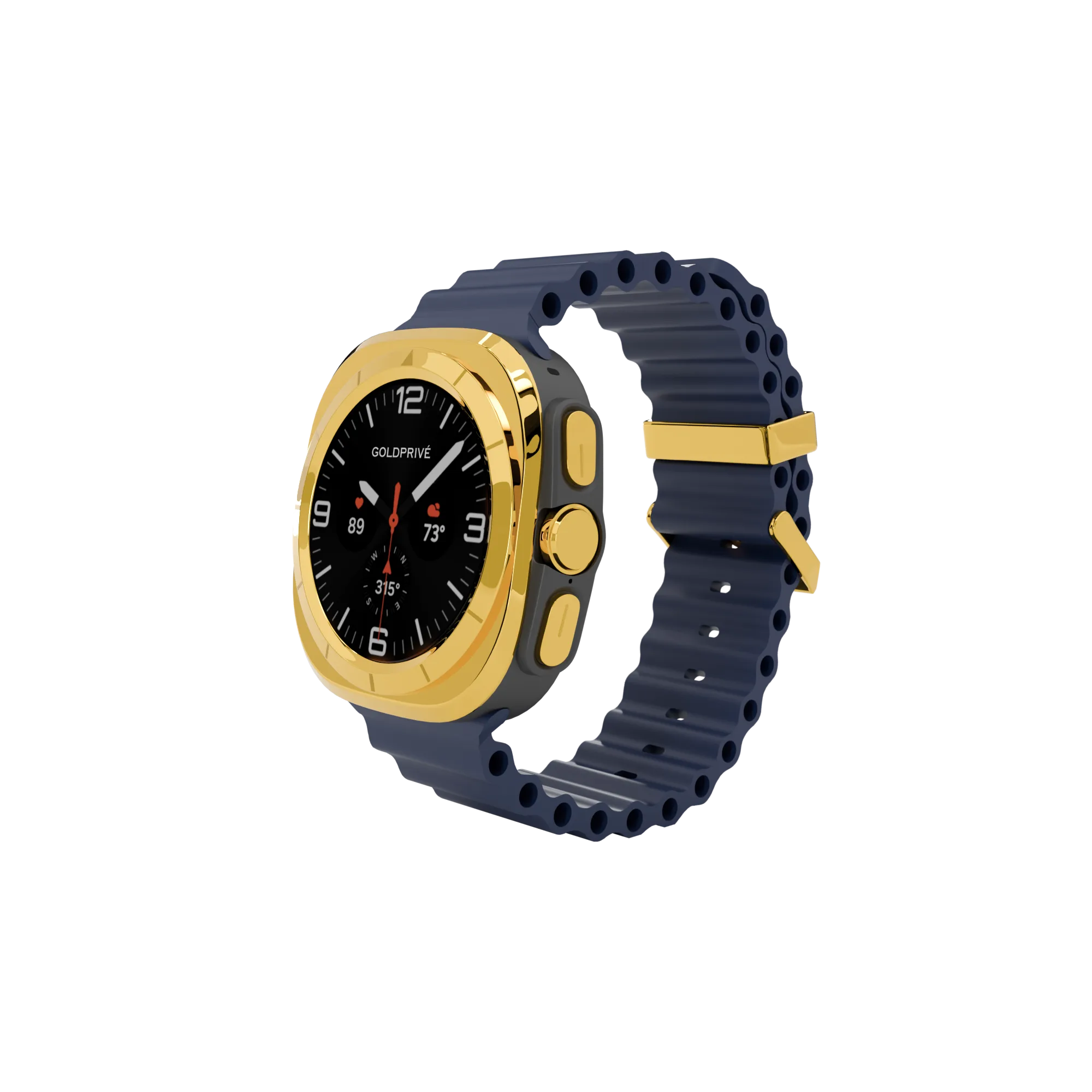 Navy Blue Band.02 Galaxy Watch Ultra with Grey Marine Band - Image 1