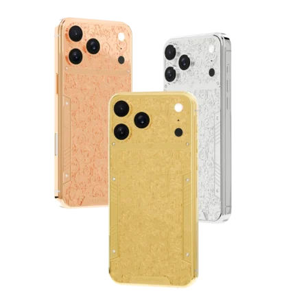 GoldPrivé Botanica Gold iPhone 18 Pro Max with baroque floral pattern